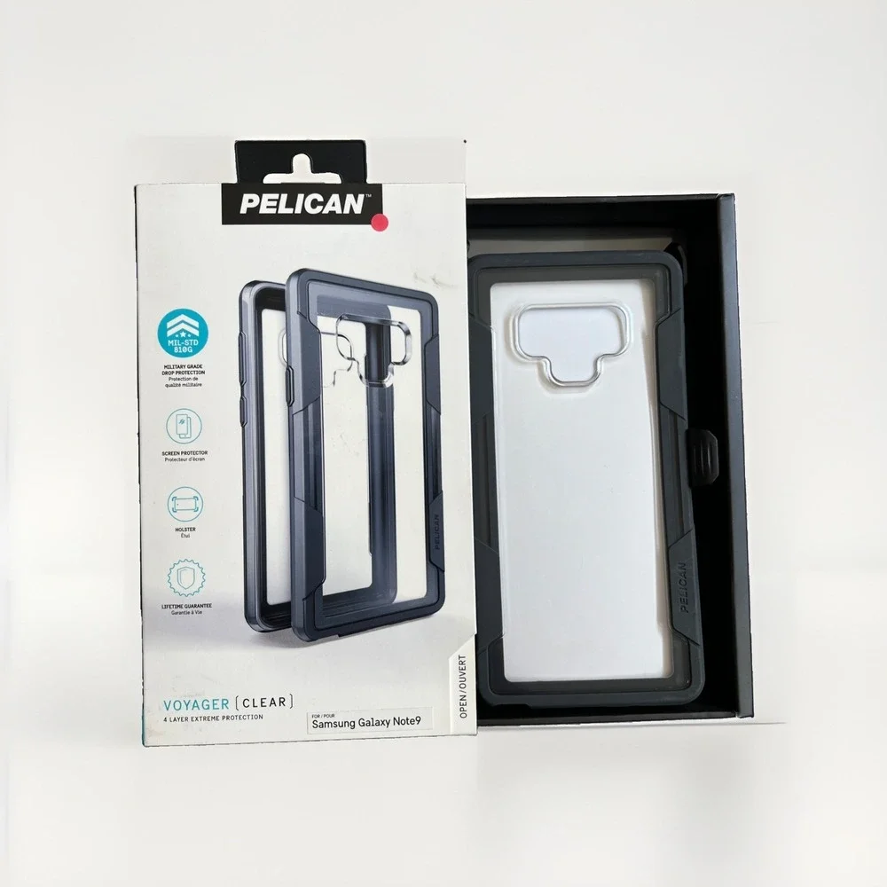 New Pelican Voyager Case + Holster for Samsung Galaxy Note 9 - Clear/Gray